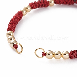 Fabrication de bracelets en cordon tressé en polyester réglable&nbsp;AJEW-JB00892-02