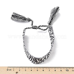 Verstellbare Armbänder aus Polyesterkordel mit Zebrastreifenmuster&nbsp;LS-BJEW-B127-01A