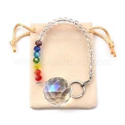 Chakra runde Kugel Kristall Suncatcher Wünschelrute Pendel Anhänger&nbsp;PALLOY-JF00461-02