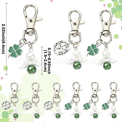 12 pendentif décoratif en alliage émaillé et perle de verre&nbsp;HJEW-YW00309