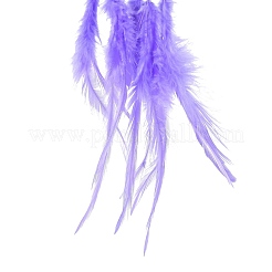 Tela/red tejida de hierro con adornos colgantes de plumas&nbsp;AJEW-P097-07