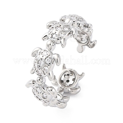 Mikropavé-Manschettenringe aus klarem Zirkonia aus Messing für Damen&nbsp;RJEW-G345-01P