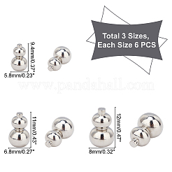 18 Stück 3 Stil 304 Edelstahlperlen&nbsp;STAS-UN0026-67