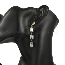 Ohrstecker mit Anhänger aus natürlicher Abalone-/Paua-Muschel&nbsp;EJEW-JE07409