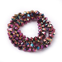 Chapelets de perles en verre électroplaqué&nbsp;EGLA-F145-FP04