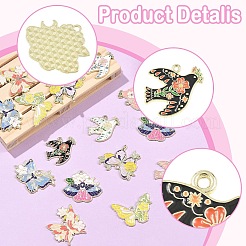9pcs 9 styles de pendentifs en émail en alliage&nbsp;FIND-YW0011-87