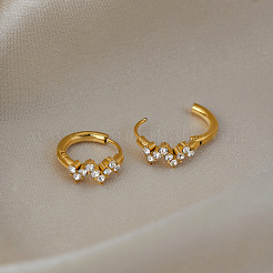 Boucles d'oreilles créoles en acier inoxydable et strass pour femmes&nbsp;DM0759