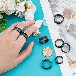 16 Stück 8 Stile Edelstahl geriffelte Fingerringfassungen&nbsp;RJEW-UN0001-29