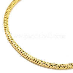 Bracelets à chaîne serpent ronde de style européen en laiton plaqué cœur de 2.5 mm pour la fabrication de bijoux&nbsp;BJEW-B106-17G