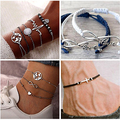 200 pièces 20 styles connecteurs de liens en alliage de style tibétain&nbsp;TIBE-FW0001-01