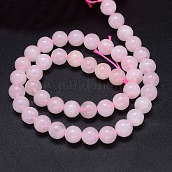 Stränge aus natürlichen Rosenquarzperlen aus Madagaskar in Rosa&nbsp;G-F222-40-8mm