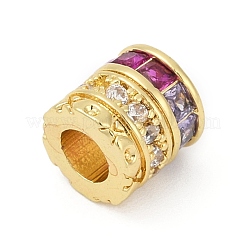 Abalorios de latón con pavé de circonitas&nbsp;KK-G526-16G