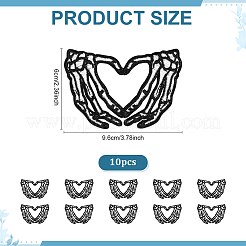 Selbstklebende Polyester-Patches in Herzform mit Skelett&nbsp;PATC-WH0002-101