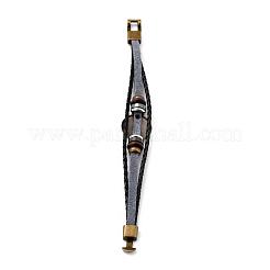 Bracciali multi-filo a tre fili in pelle intrecciata&nbsp;BJEW-L616-20B