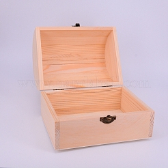 Boîte en bois inachevée rectangle arqué&nbsp;OBOX-WH0005-03B