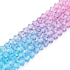 Perles de verre en fil de peinture cuite à dégradé de couleurs&nbsp;DGLA-A039-T6mm-A07