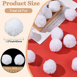 24 boule de pompon en laine douce&nbsp;DIY-SC0031-31C-03