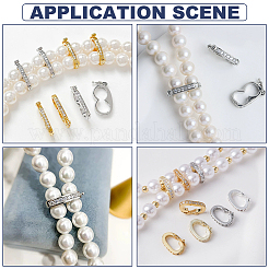 8 Stück Rack-Plating Messing Micro Pave klare Zirkonia Twister Verschlüsse&nbsp;ZIRC-WR0001-04P