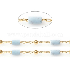 3.28 pieds de chaînes de perles turquoises naturelles faites à la main&nbsp;X-CHC-E021-01F