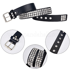 Ceintures à chaîne en cuir PU avec rivets pyramidaux en alliage&nbsp;AJEW-WH20018-82P