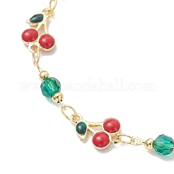 Kirschgliederarmbänder aus Messing und Emaille&nbsp;BJEW-JB13024