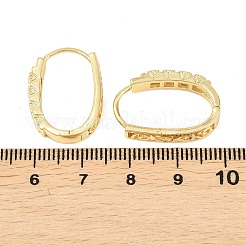Orecchini a cerchio quadrati con micro pavé ovale in ottone e zirconi cubici trasparenti&nbsp;EJEW-D348-08G