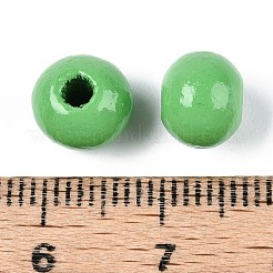 Cuentas redondas de madera de schima natural pintadas con aerosol&nbsp;WOOD-A018-8mm-08