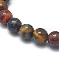 Braccialetti perlina occhio stirata tigre naturale&nbsp;X-BJEW-K212-B-005