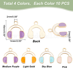 40 pz 4 colori ciondoli in lega di zinco ecologici&nbsp;FIND-GA0002-24