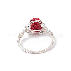 Handgefertigte Polymer Clay Strass Fingerringe für Frauen&nbsp;RJEW-JR00919