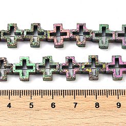 Brins de perles de pierre de lave naturelle galvanisées&nbsp;G-K388-02B