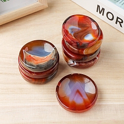 Décorations d'affichage de bol démagnétisant en agate rouge naturelle&nbsp;PW-WG14B5A-01