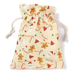 Sacs de rangement imprimés en tissu sur le thème de Noël&nbsp;LS-ABAG-F010-02C-04