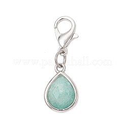 Pendentifs décoratifs en forme de larme à facettes en cristal de quartz naturel&nbsp;HJEW-JM03320