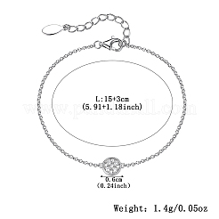 Set di gioielli geometrici con cerchi in zircone in argento sterling per l'uso quotidiano&nbsp;RC3582-5