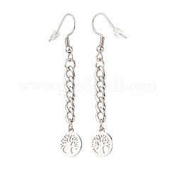 Cadenas de eslabones resistentes al deslustre con aretes colgantes largos con dijes&nbsp;EJEW-JE04963-01