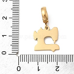 304 Edelstahl hellblau Emaille europäischen Anhänger Charms&nbsp;STAS-D153-18G