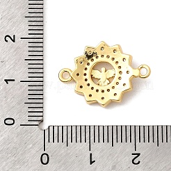 Messing Micro Pave klare Zirkonia Blumenverbinder Charms&nbsp;KK-I360-008G-01