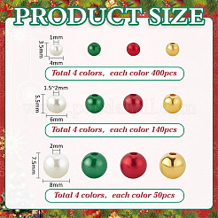 2360 pièce de perles de Noël en plastique ABS et acrylique&nbsp;DIY-PH0035-33