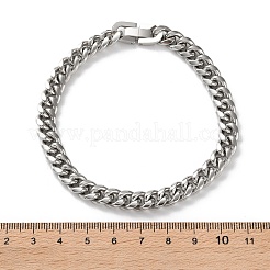 Bracciali a catena cubana in acciaio inossidabile 304 per uomo&nbsp;BJEW-Z081-01P-02