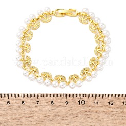 Kirsche Messing Micro Pave klare Zirkonia Gliederarmbänder für Frauen&nbsp;BJEW-G740-02G