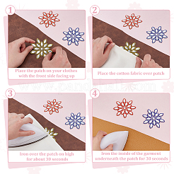 6 Stück 6 Farben Schneeflocke Glitzer Hotfix Glas Strass&nbsp;DIY-FG0007-62