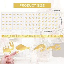 40 feuille de 4 motifs d'autocollants autocollants imperméables en PVC&nbsp;STIC-OC0001-11E