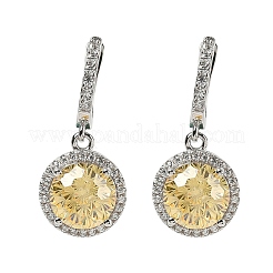 Pendientes de aro de circonio cúbico y micro arcilla de plata esterlina 925&nbsp;EJEW-B147-01B-04