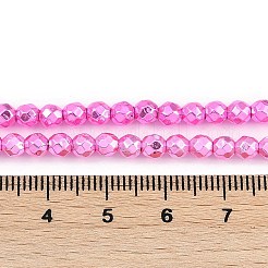 Brins de perles d'hématite synthétique non magnétiques galvanisées avec peinture de cuisson&nbsp;G-H072-A01-01G