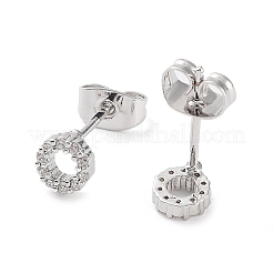 Ottone micro spianare orecchini zirconi&nbsp;EJEW-P247-03P