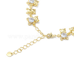 Klares Bären-Gliederkettenarmband mit kubischen Zirkonia&nbsp;BJEW-H586-02G