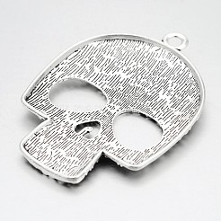 Tibétain en alliage de zinc de style gros pendentifs&nbsp;X-TIBEP-R334-119AS-RS
