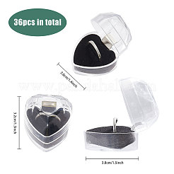 Herzförmige Ringboxen aus Kunststoff&nbsp;LS-CON-WH0084-83A