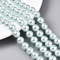 Chapelets de perles en verre nacré&nbsp;HY-G002-01F-12